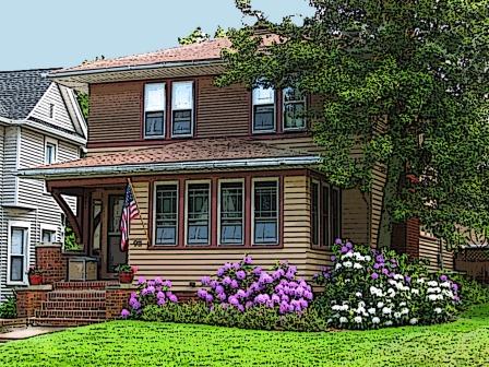 house front posterized