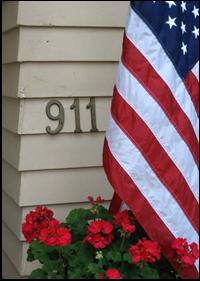 911 and flag